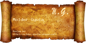Molder Gyula névjegykártya